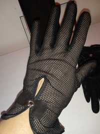 Rękawiczki ażurowe czarne nowe