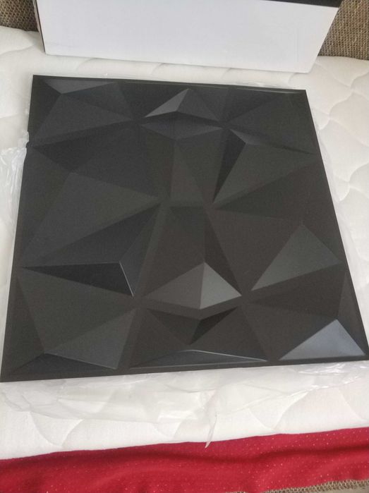 Panele ścienne 3D PCV ‎Diament na ścianę sufit czarne kaseton wypukłe