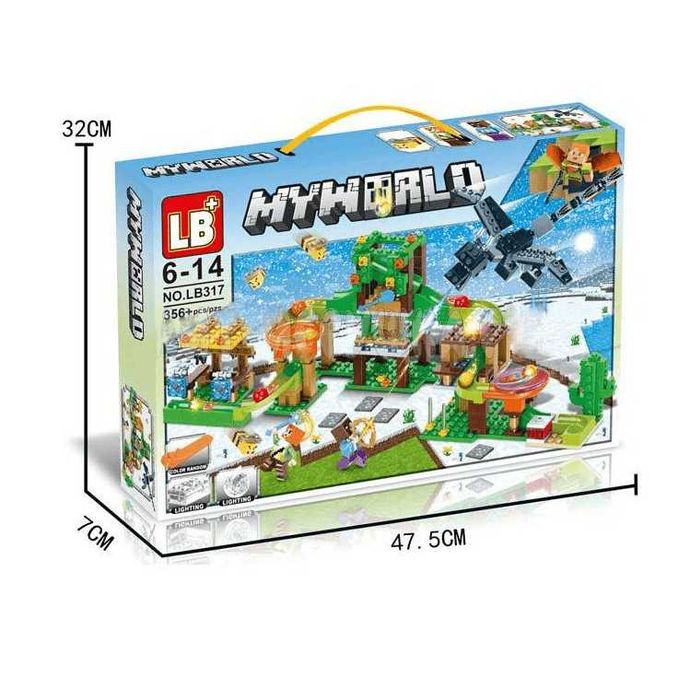 Лего Майнкрафт Нападение Дракона, 356 деталей, свет. блоки. MINECRAFT