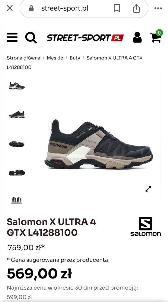 Salomon X Ultra 4 Gtx 43 1/3 -27.5 cm