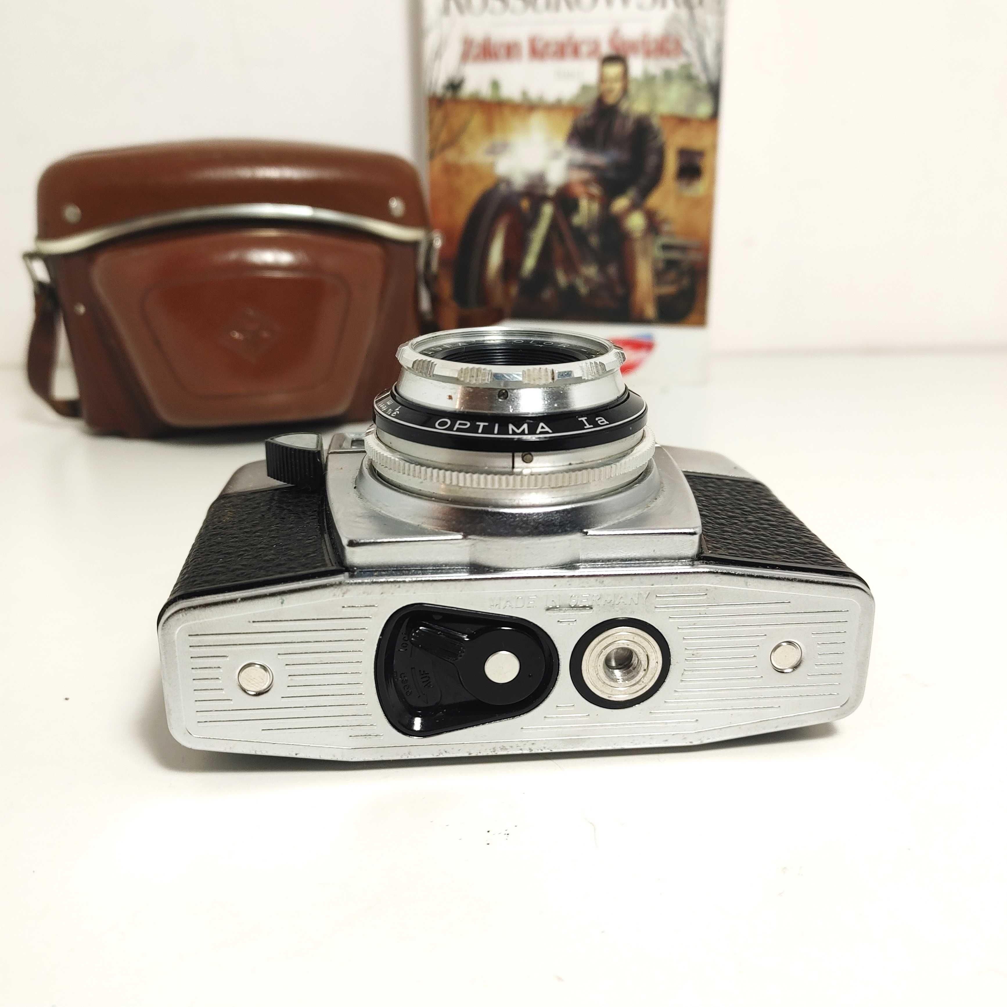 Ciekawy fotograficzny aparat analogowy AGFA Optima Ia - skórzane etui