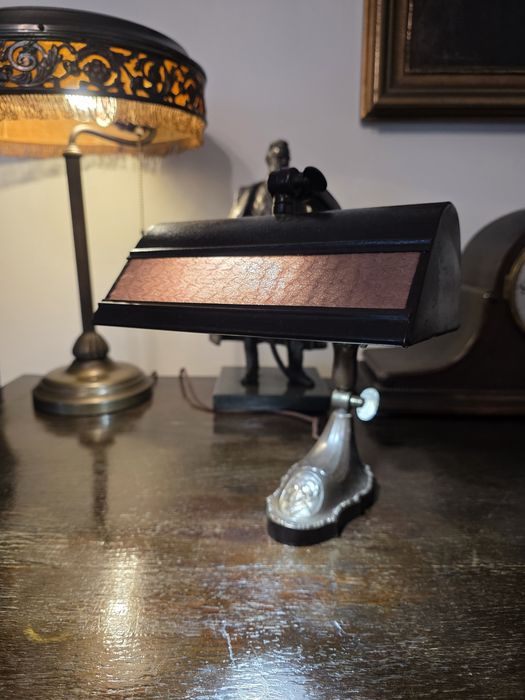 Antyk lampa,lampka bankierka,bankierska,gabinetowa