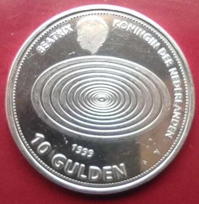 Monety srebrne zestaw Holandia 10 guldenów i 1 gulden proof srebro ag