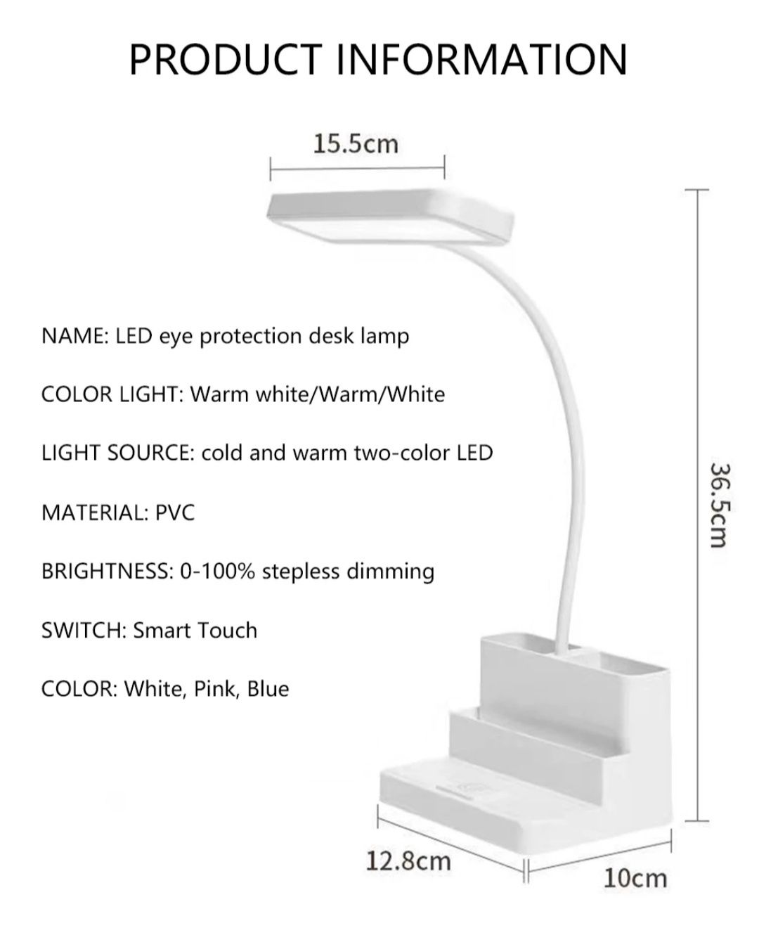 Яркая аккумуляторная настольная LED лампа + USB + блок / Акумуляторна