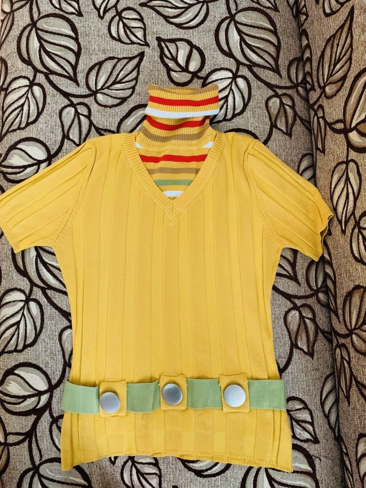 Желтая турецкая блузка-кофта