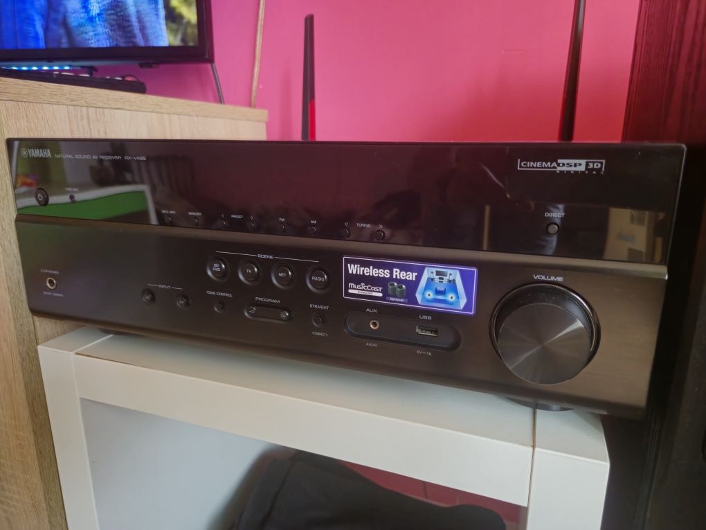 yamaha RX-V485 wifi bluetooth z kolumnami 5.1 i subwoofer