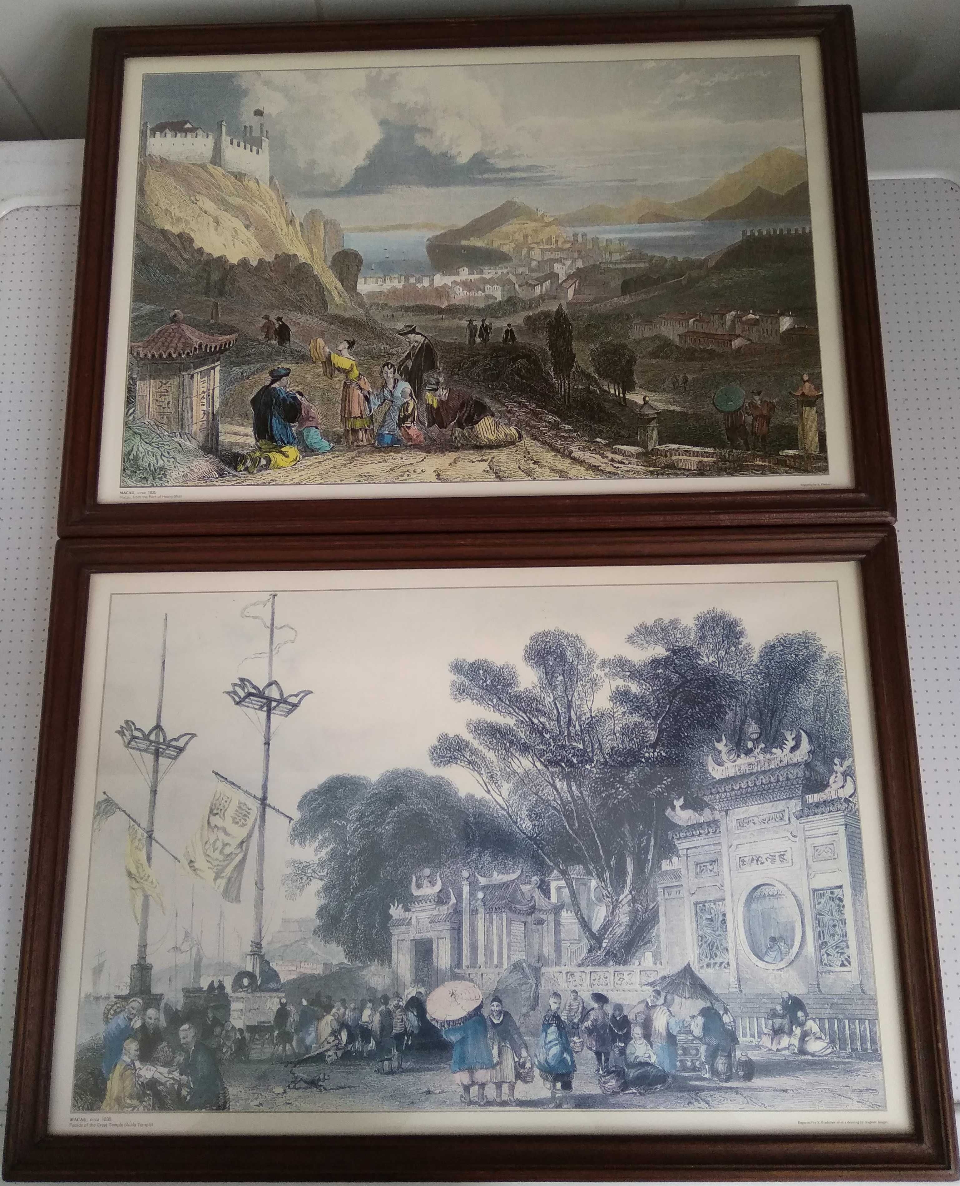 Conjunto de seis estampas antigas de Macau