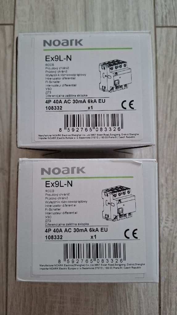 Wyłącznik różnicowoprądowy Noark 4P 40A 30mA AC 108332 - 2 szt