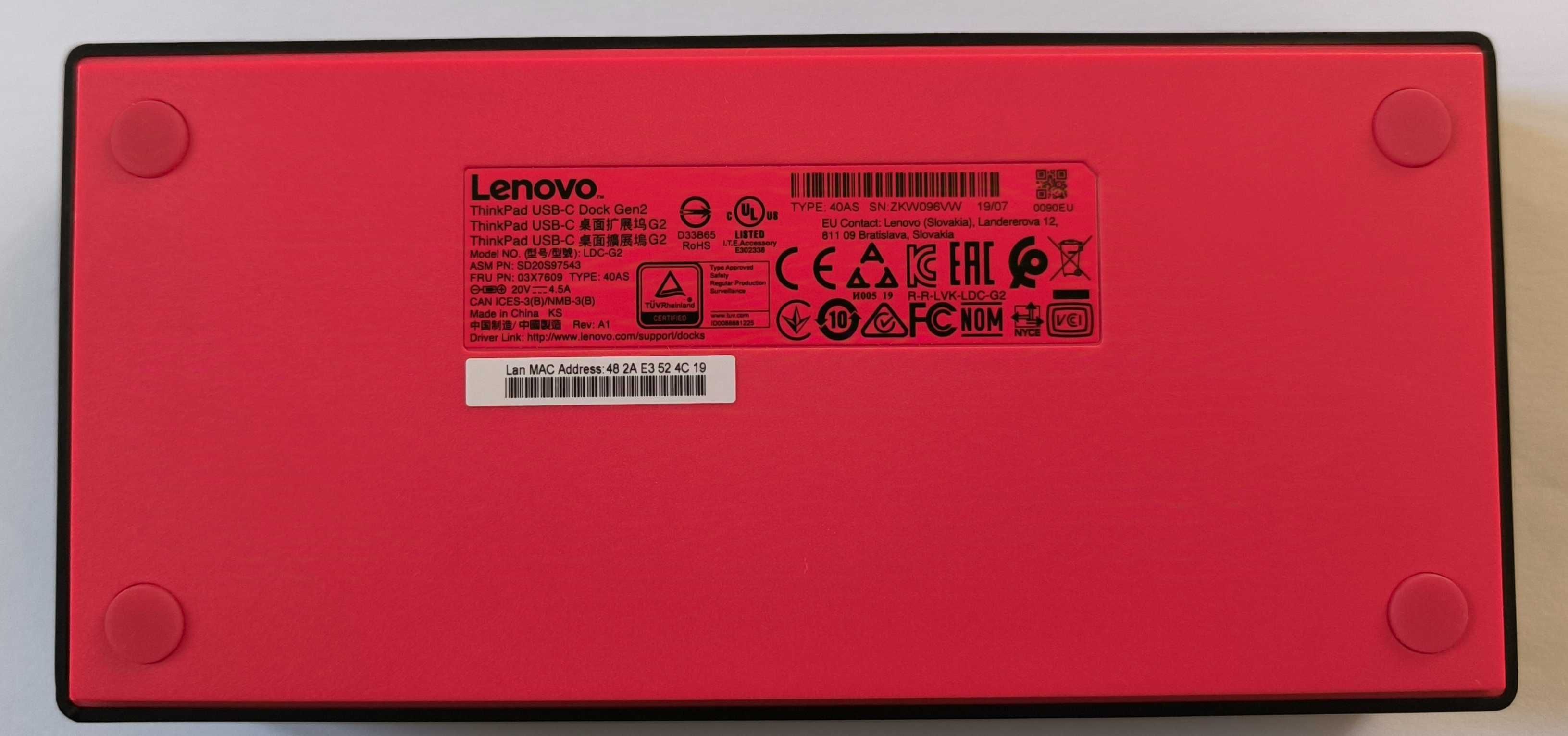 Doca Lenovo ThinkPad USB-C Dock Gen 2 - Pouco Uso