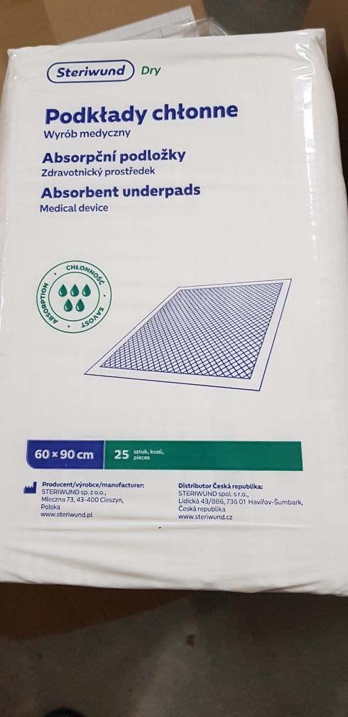 Podkłady chłonne 60x90 Steriwund 32 sztuki