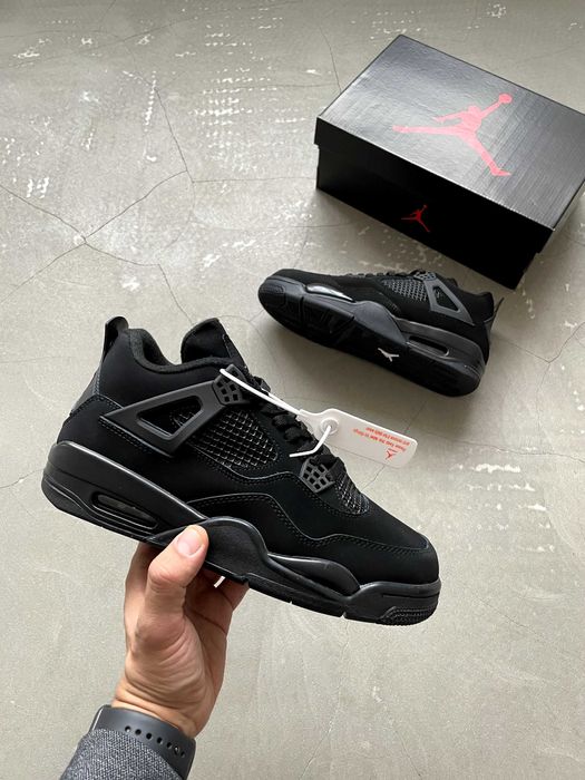 Мужские кроссовки Nike Jordan Retro 4 Cat "ALL Black" 40-45