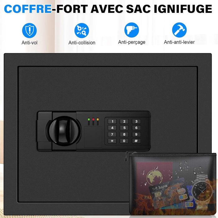 Sejf Sanfnz 25L pancerny ognioodporny wodoodporny alarm