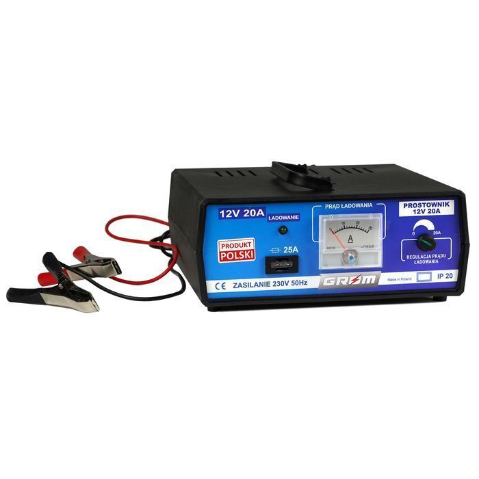 Prostownik z regulacją ładowania GROM 12V 12A