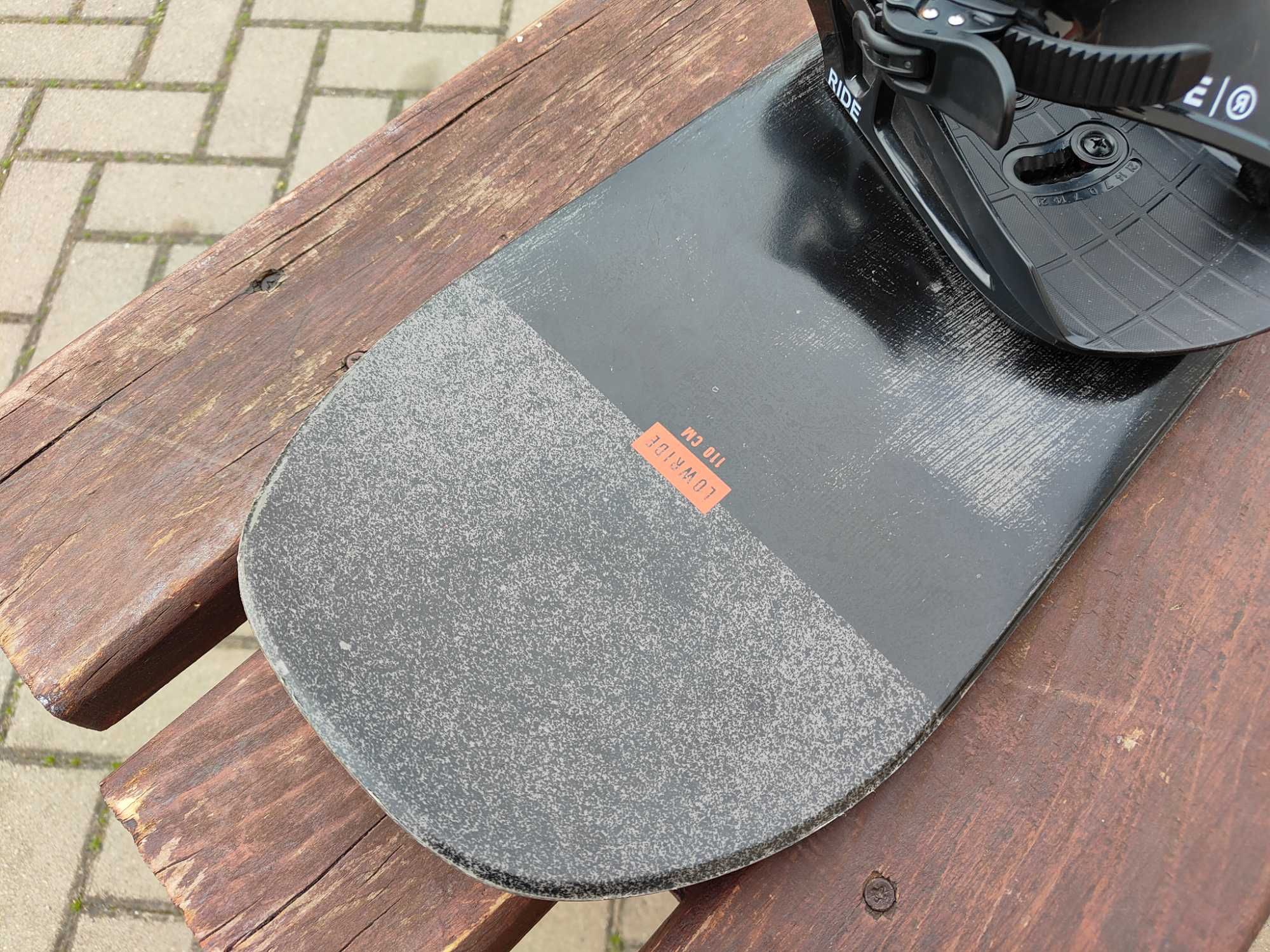 Deska snowboardowa 110 Ride Loweride + wiązania Snowboard 110
