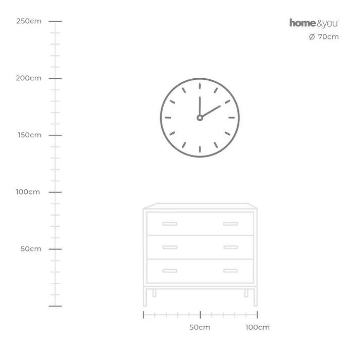 Nowy industrialny zegar ścienny industrio 2 ø 70 cm Home&you