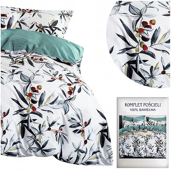 Pościel 160x200/3 części Satyna Bawełniana Aida Komplet 2x Poszewka