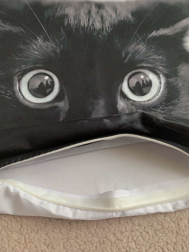 Poszewka na poduszkę dekoracyjna HD/jaśiek, Czarny Kot/Black Cat