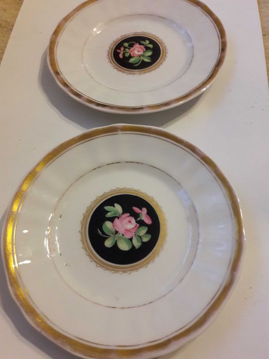 KPM Waldenburg dwa  XiX wieczne talerzyki deserowe