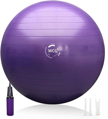 Мяч для фитнеса (фитбол) WCG 55 Anti-Burst 300кг Фиолетовый + насос
