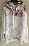 Camisola sweat com capuz floral