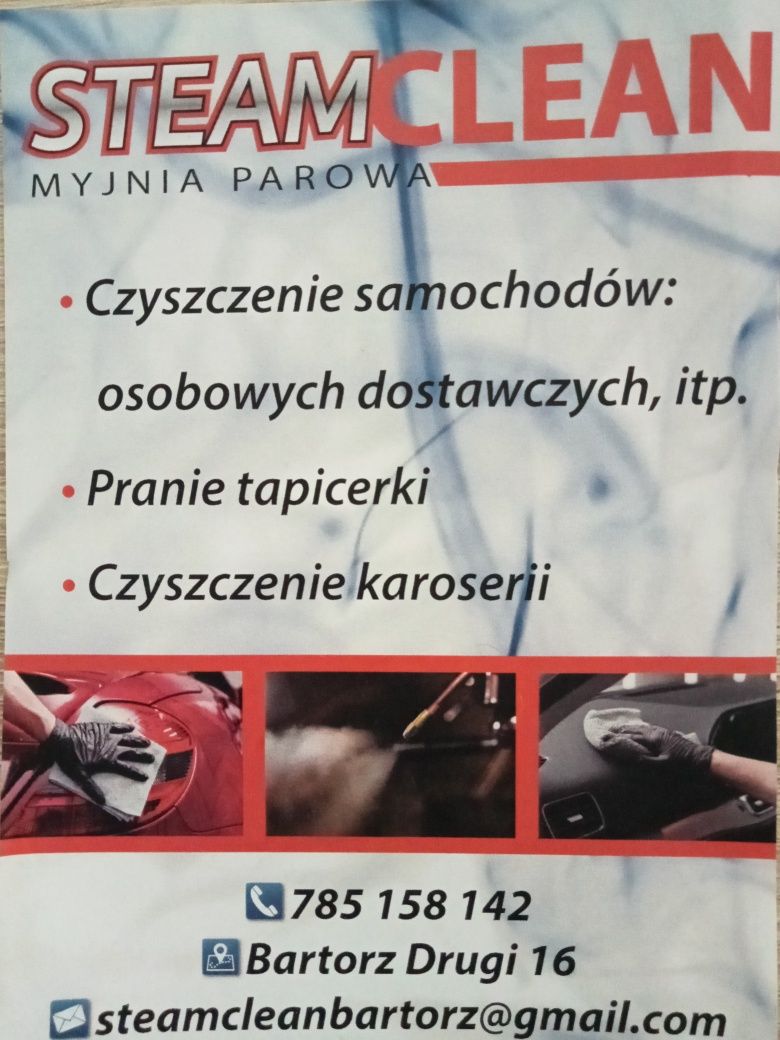 Myjnia parowa, pranie tapicerki, czyszczenie samochodów