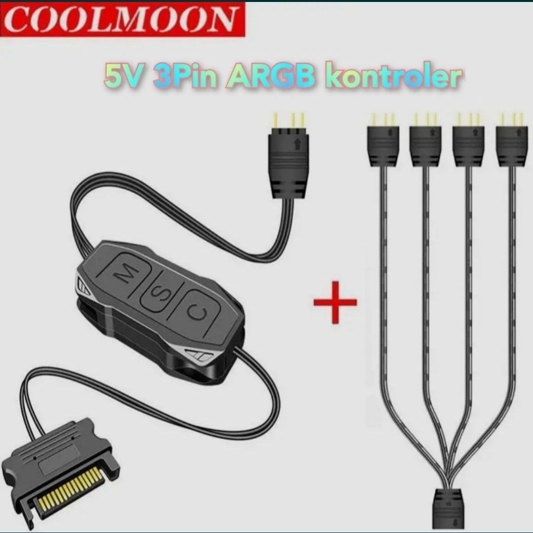 Zestaw kontroler aRGB 3 pin + przewód