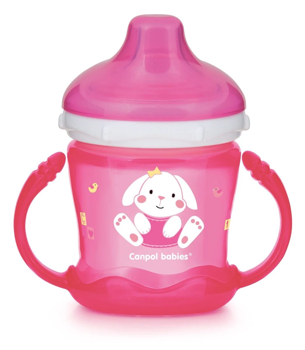 NOWY Canpol babies kubek niekapek "Sweet fun" 180 ml róż różowy królik