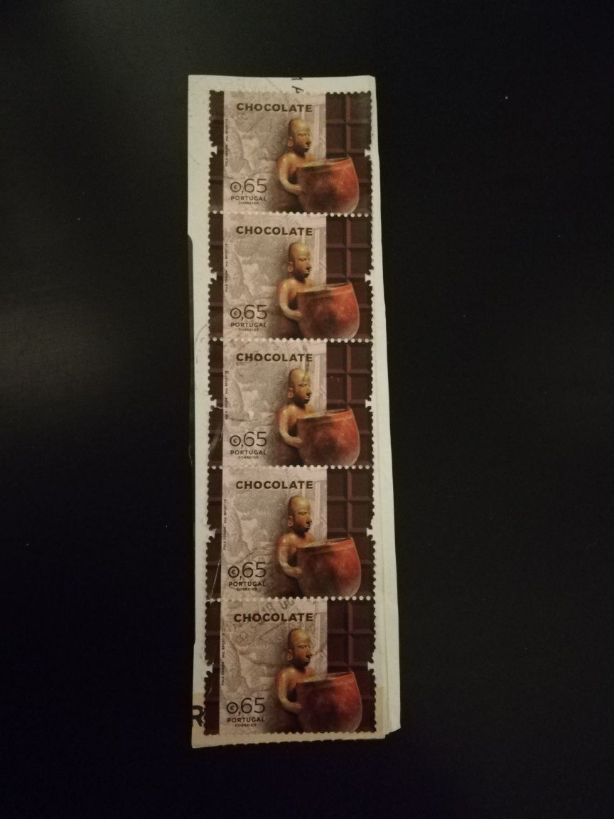 Conjunto de 5 selos usados