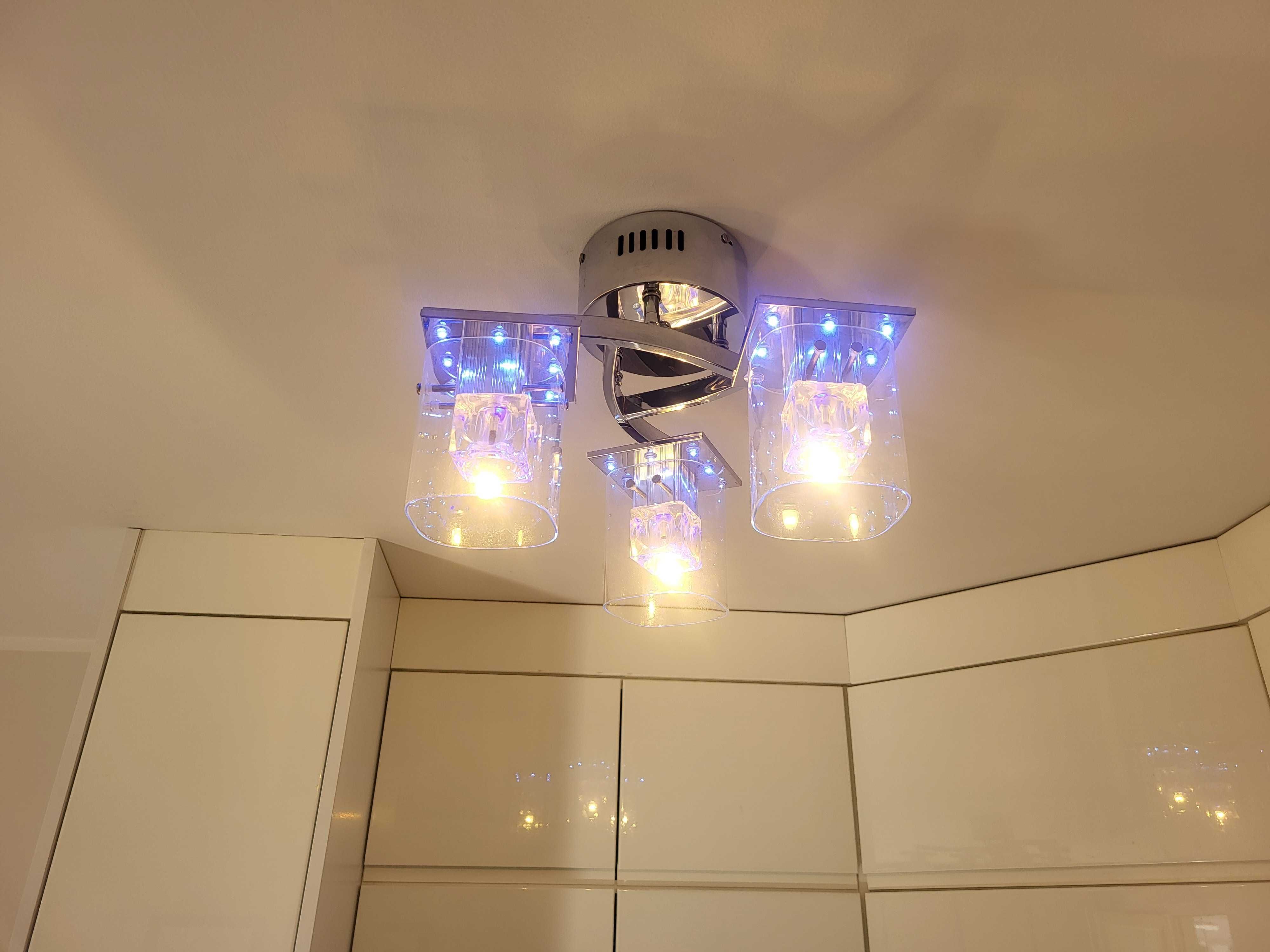Lampa led chrom zyrandol sufitowy oswietlenie nastrojowe