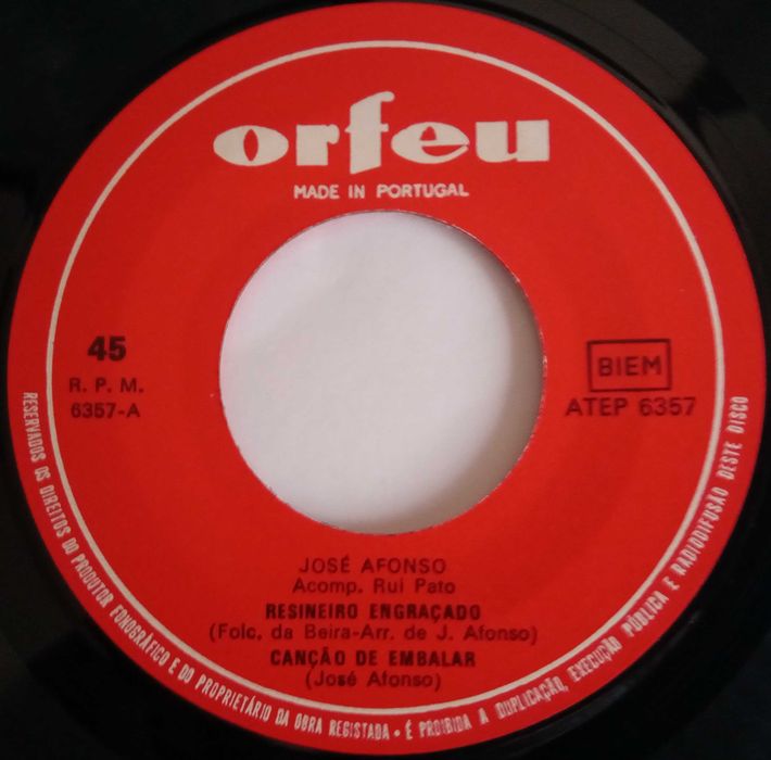 José Afonso	- - - - -		Resineiro Engraçado	- - - - -	EP