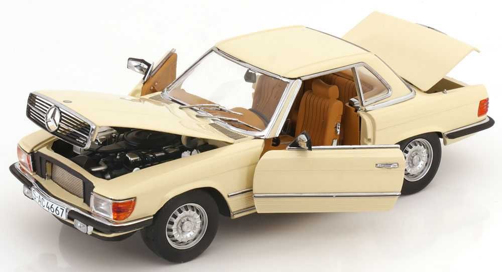 Model 1:18 SunStar Mercedes-Benz 350 SL R107 Hardtop 1977 creme