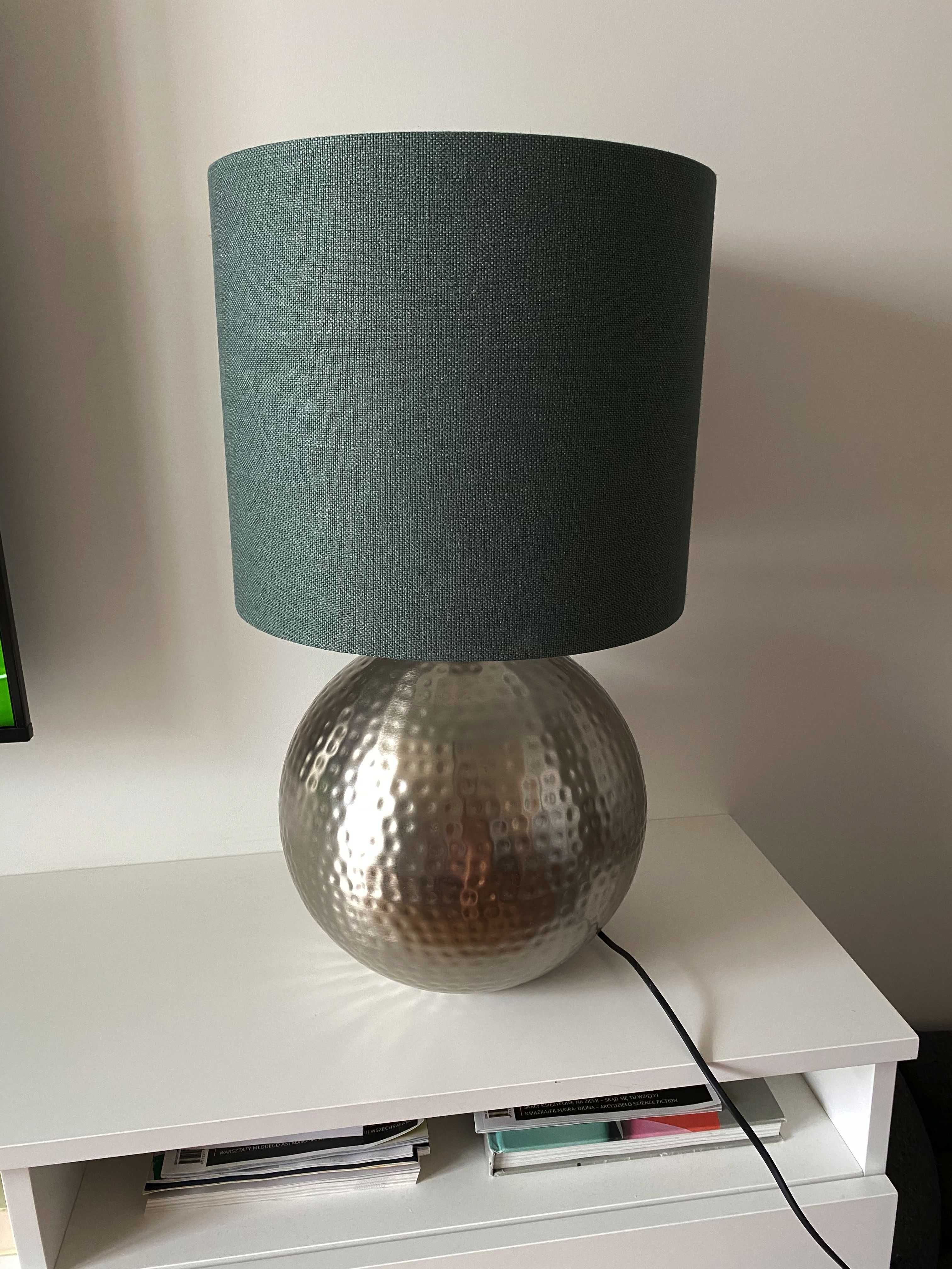 lampa stojąca z niebieskim kloszem vintage wys. 61,5 do salonu