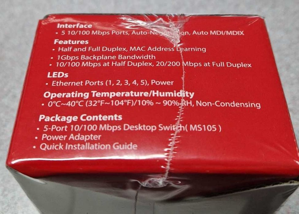 LOTE 5 SWITCHs (10/100Mbps) MERCUSYS MS105 (5 portas)