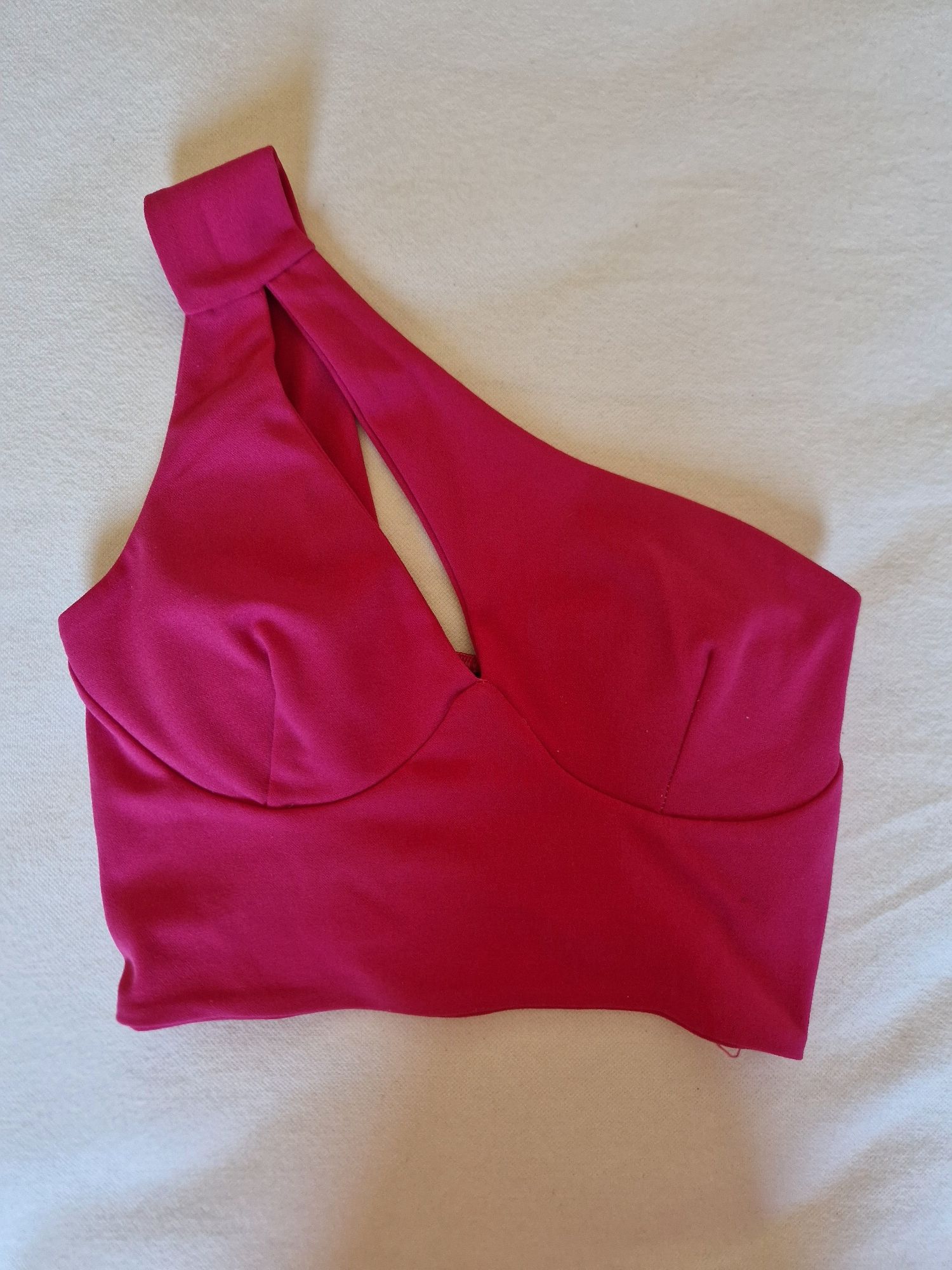 Crop top rosa fúcsia