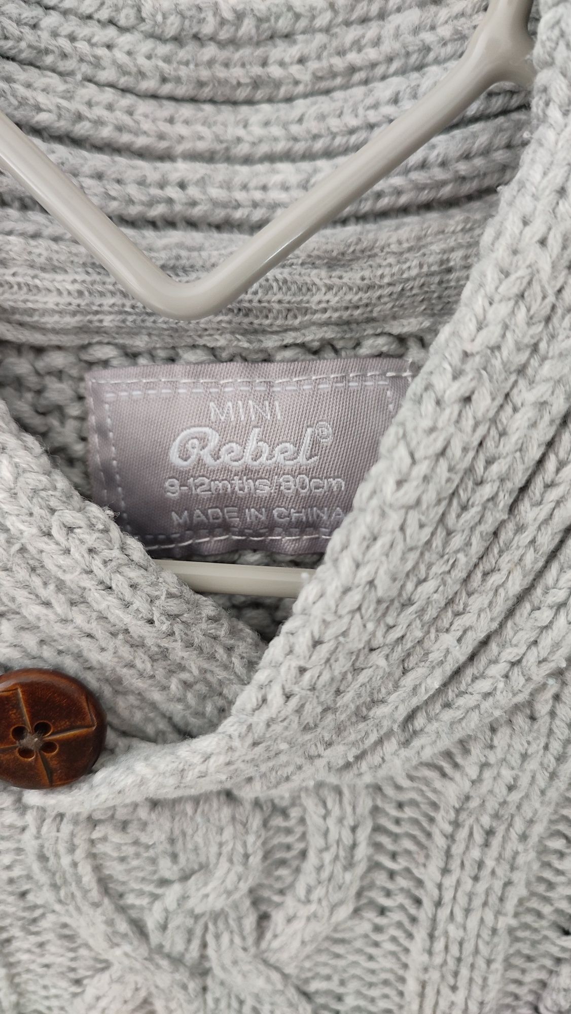 Rebel sweter z długim rękawem szary roz.80