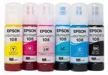 Atramenty Epson 108 – zestaw 6 oryginalnych tuszy (Y M LM LC C BK)