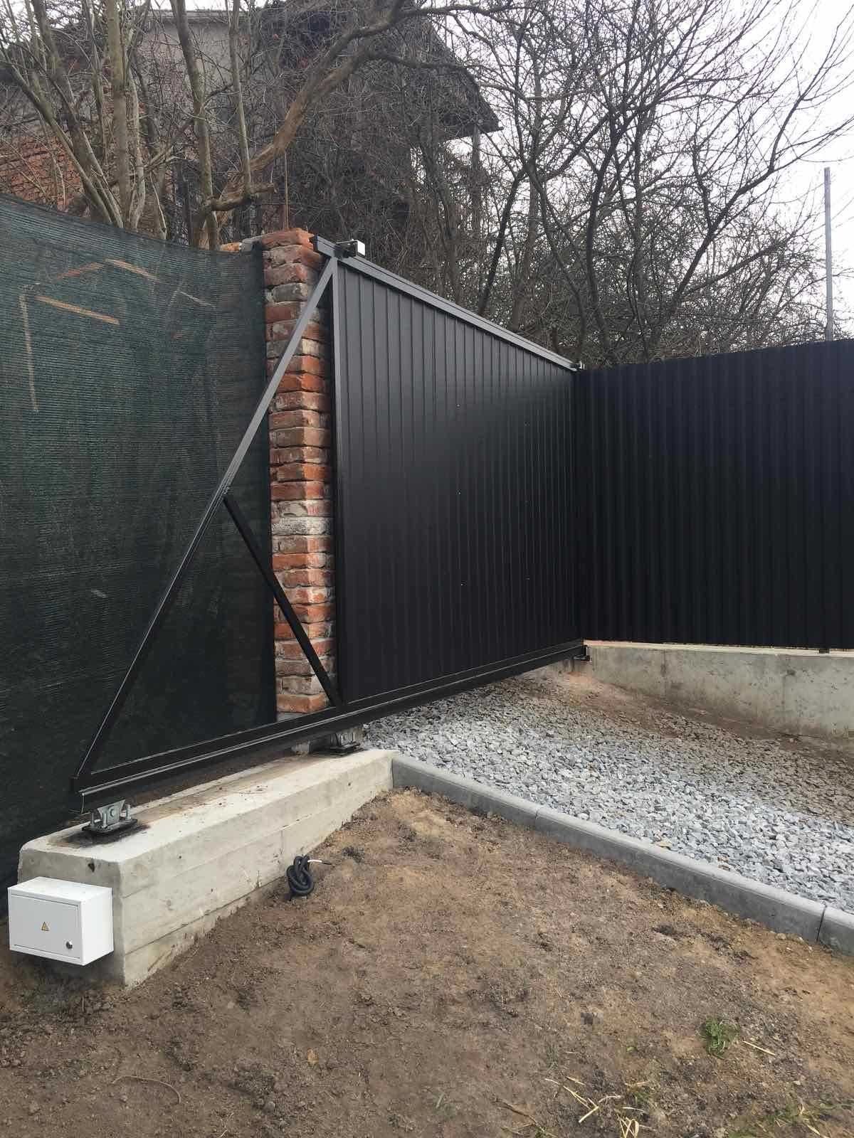 Відїздні ворота.Встановлення автоматики і двигунів.Проведення живлення