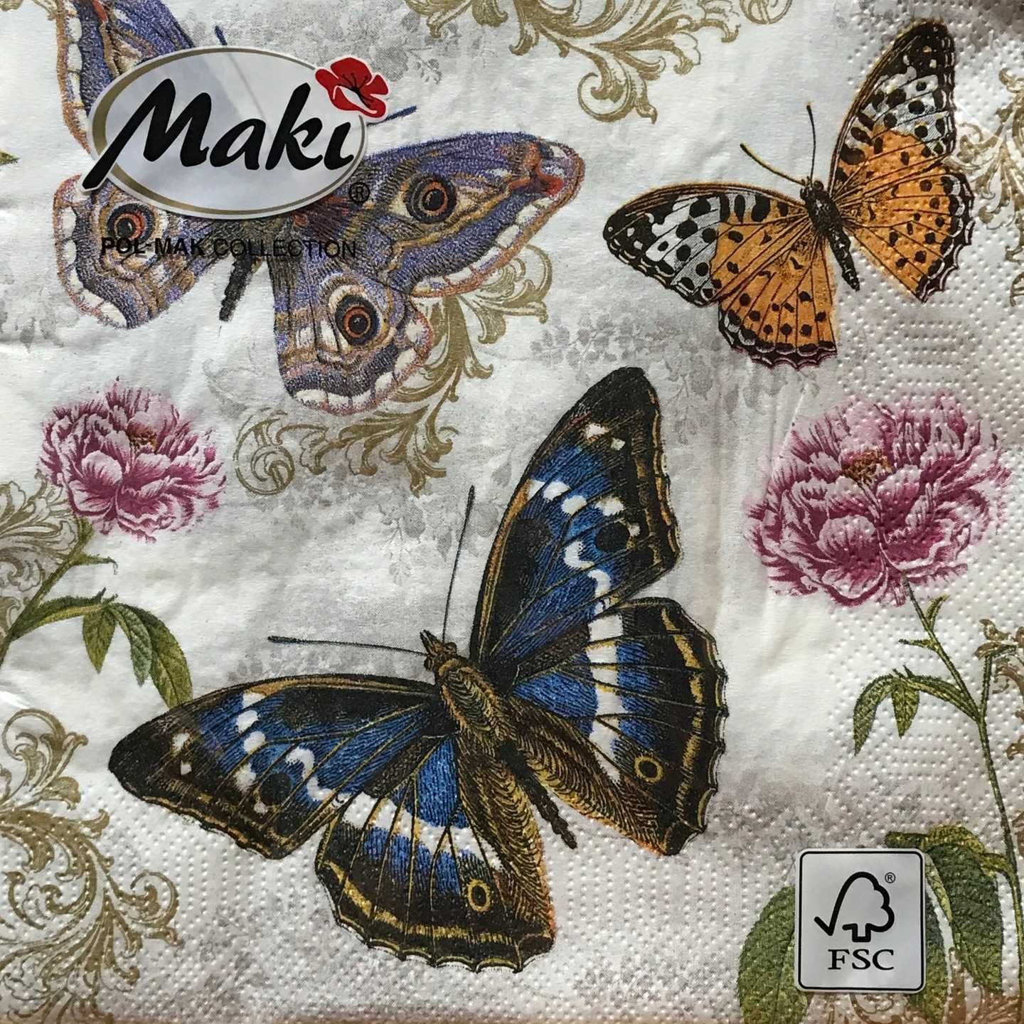 serwetka butterflies on retro background 1kpl-20 maki