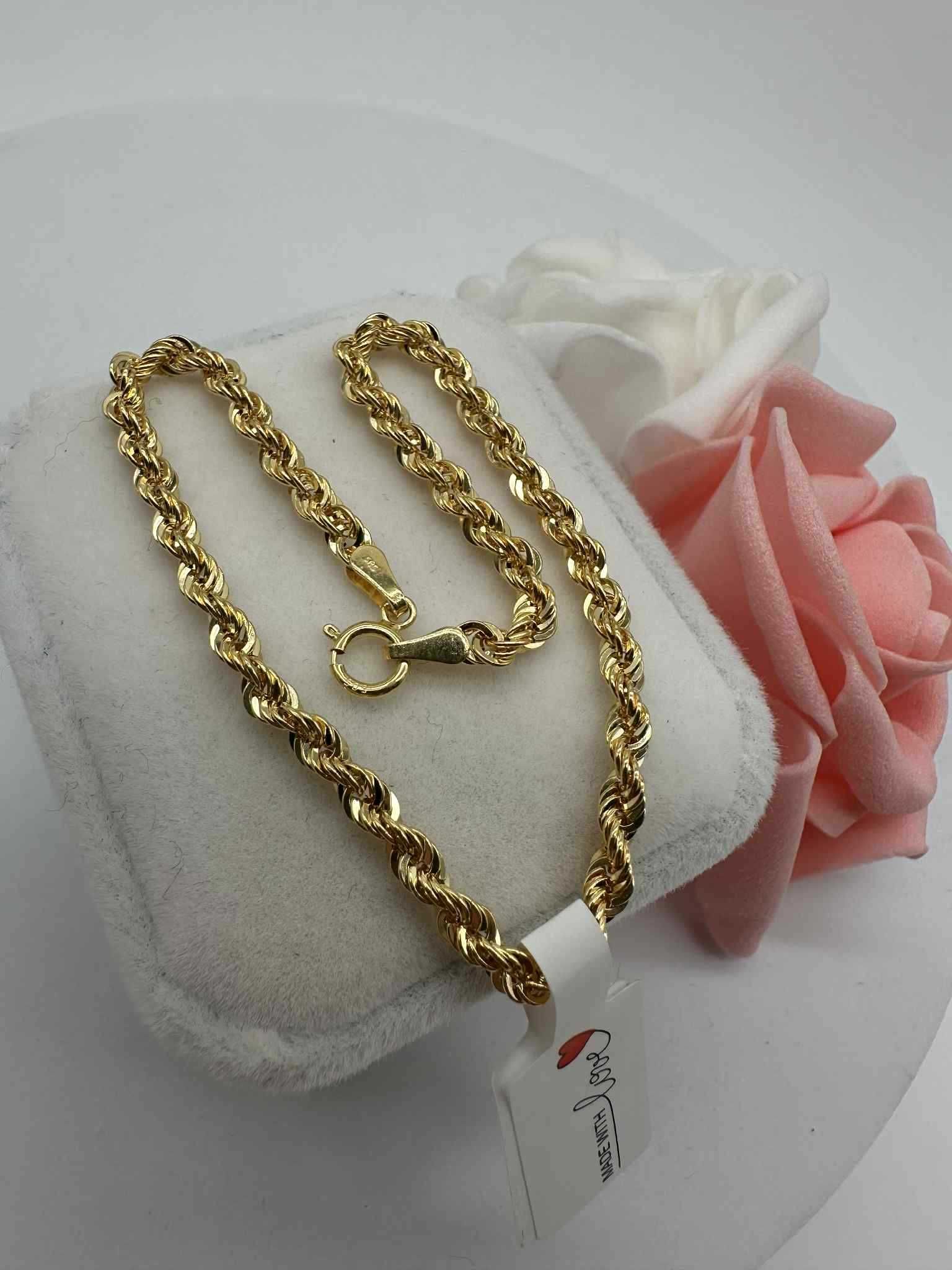 Elegancka złota bransoletka Kordel 19cm 585 14k
