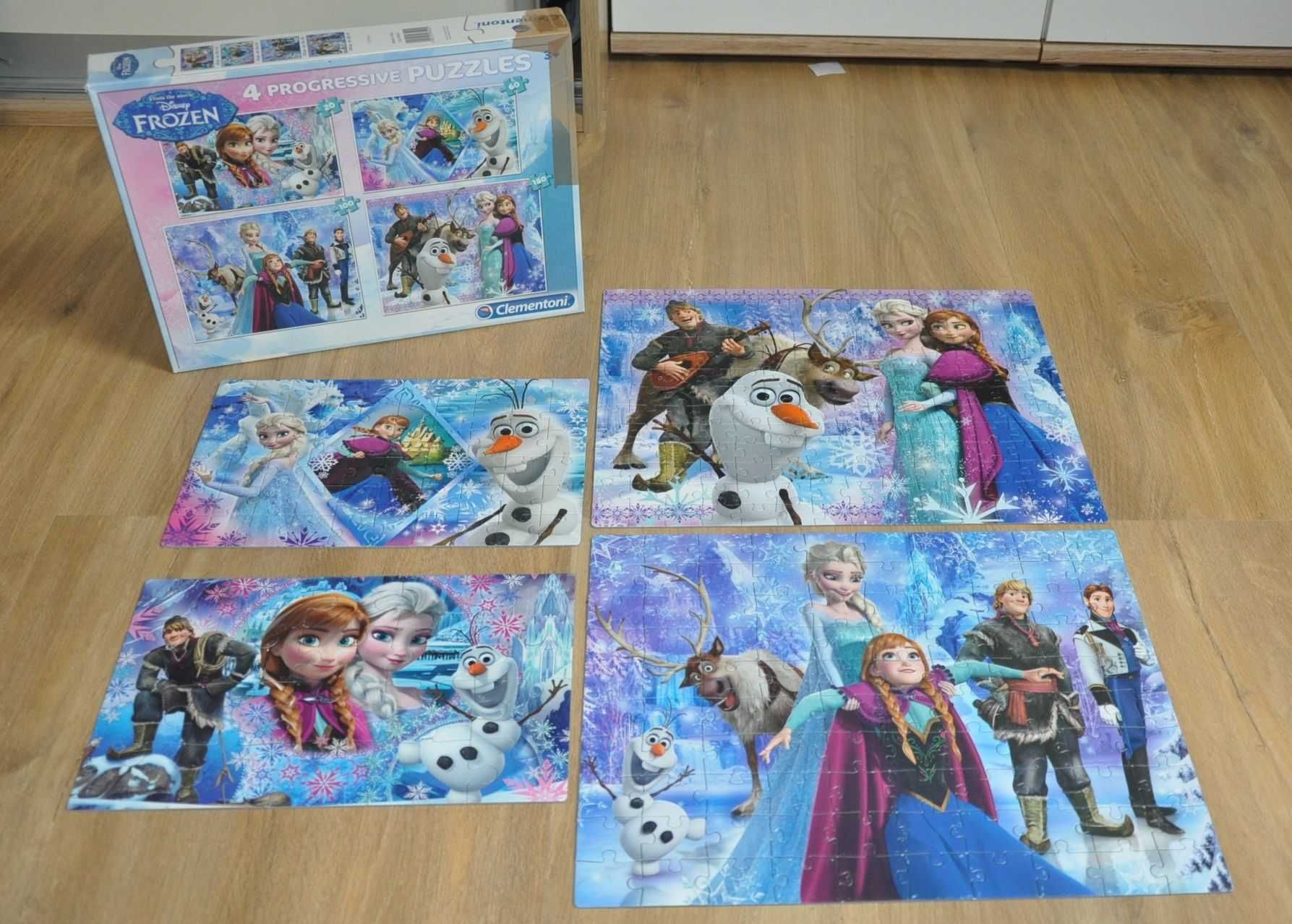 PUZZLE Frozen 4 w 1- Kraina Lodu Clementoni, Disney ( 20,60,100,180 )