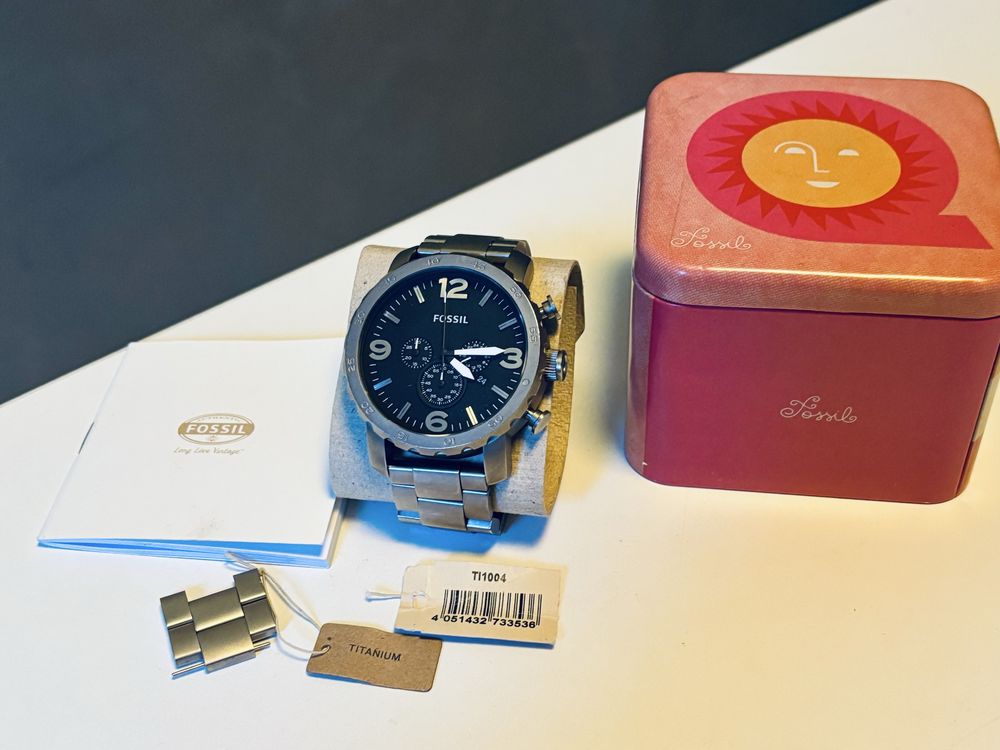 Zegarek męski Fossil Nate tytanowy model Ti1004 chronograph