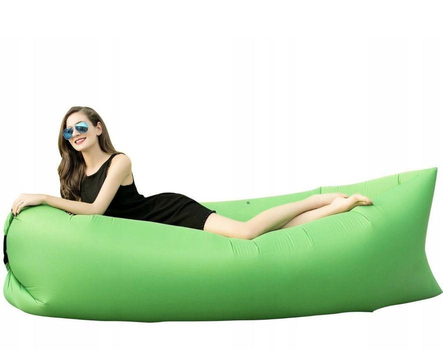 Lazy bag zielony XXL 220 cm. Nadmuchiwana sofa plażowa