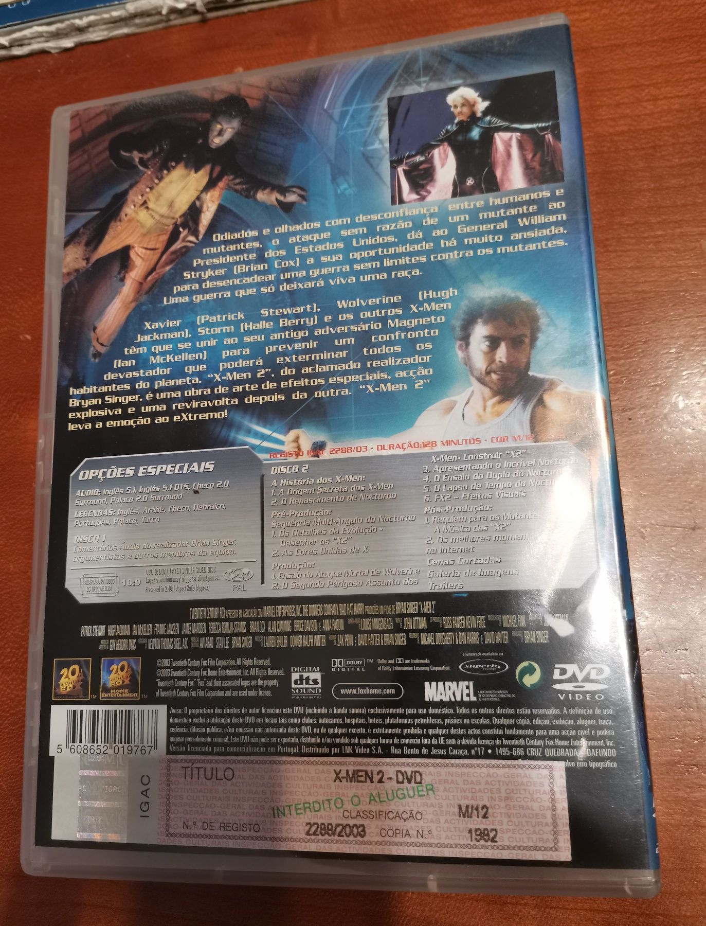 X-Men 1 e 2 DVD Double Pack versão PT em excelente estado