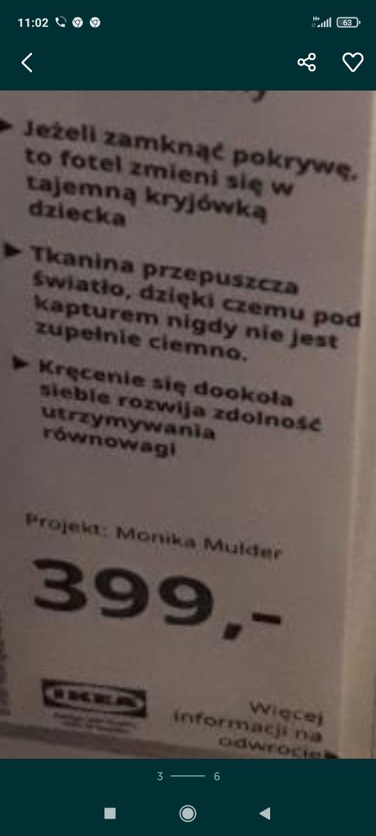 Fotel jajko Ikea Lömsk