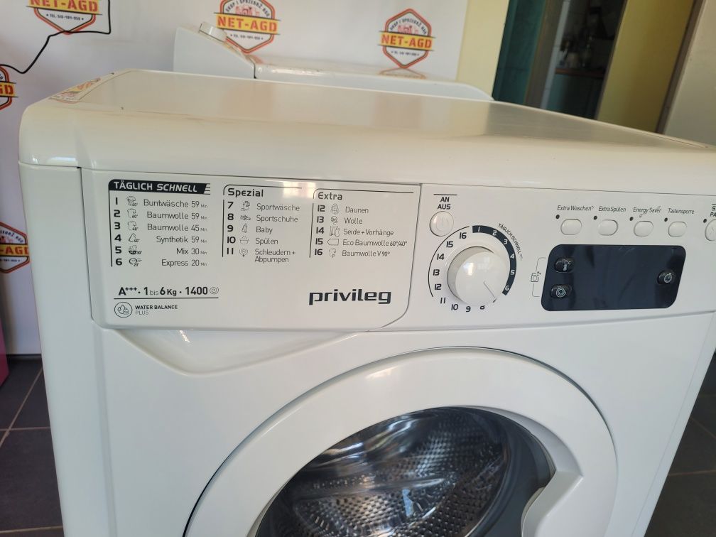 Sprzedam pralkę firmy Privileg 6 kg 1400 obr A+++ Classa