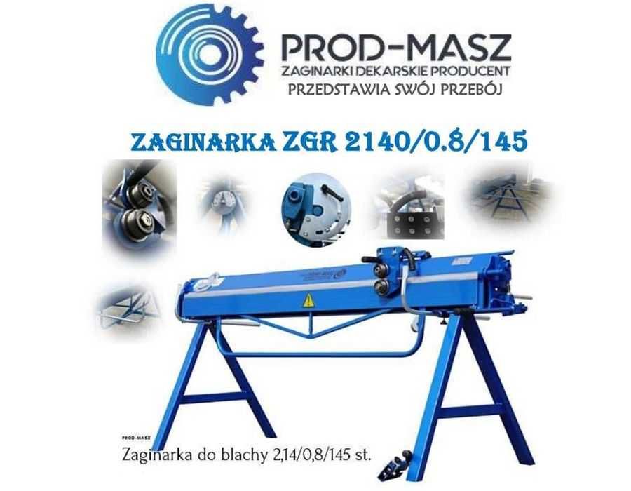 Prod-Masz Zaginarka do blachy 2.14m/0.8mm/145° Giętarka dekarska
