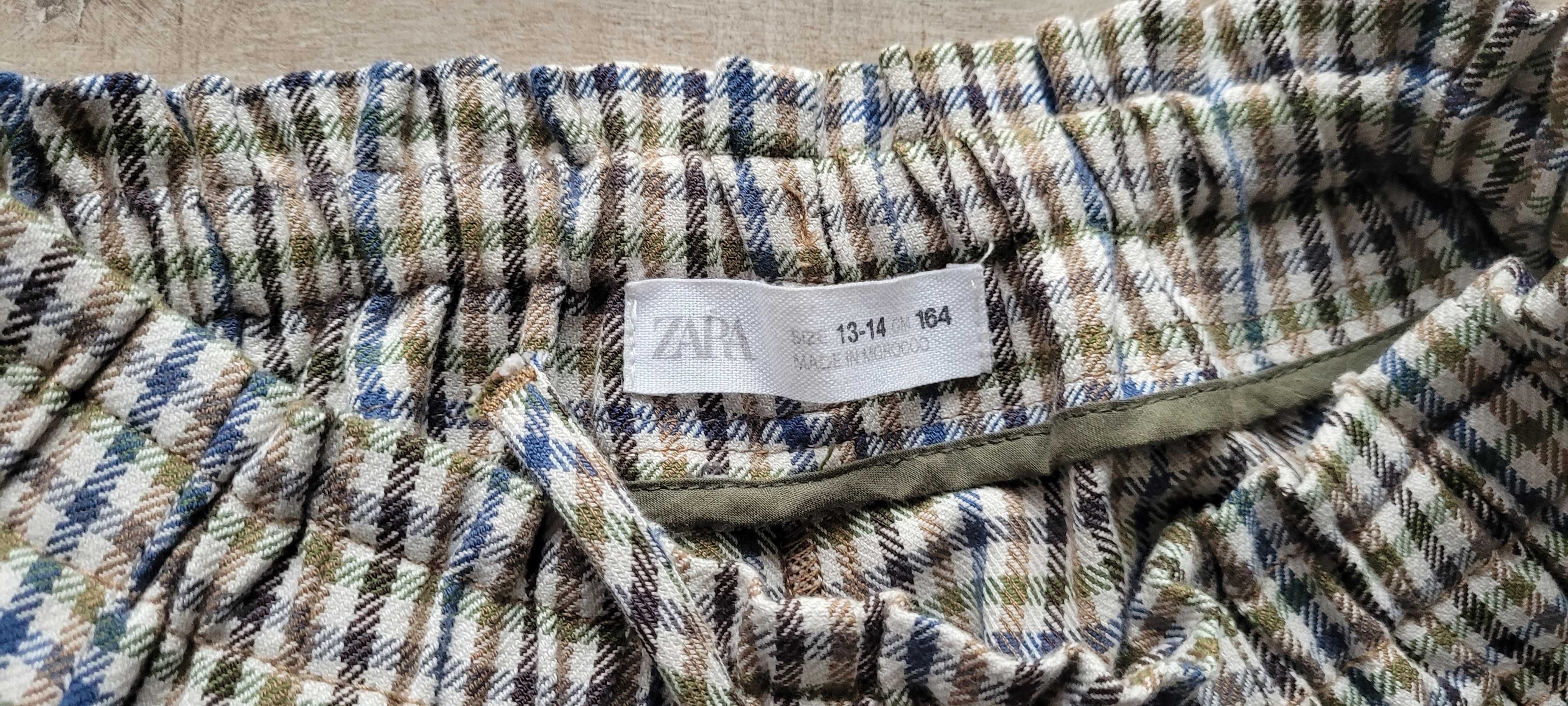 Spodnie z materiału w kratę Zara rozmiar 164