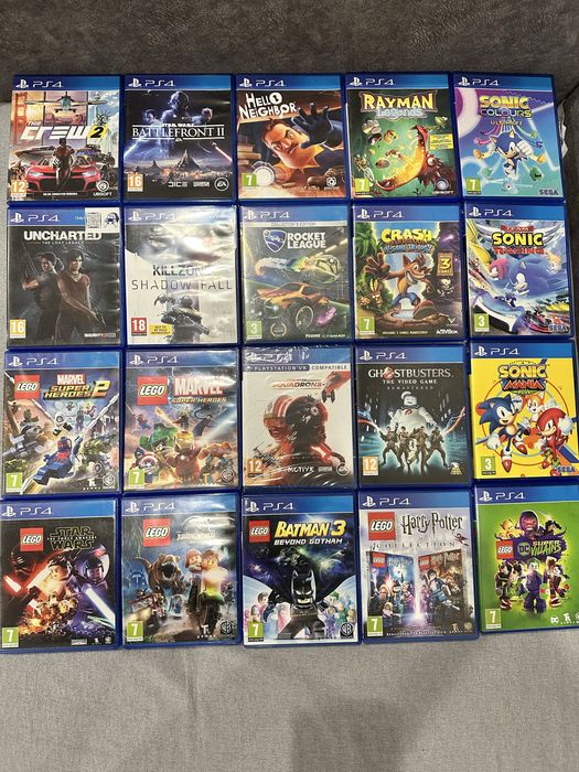 Диски до Ps4/Пс4 дитячі - Sonic, Crash, LEGO, Crew, Hello Neighbor