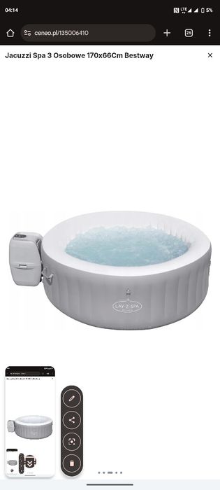 CENA DO NIEDZIELI !!!  JACUZZI dmuchane SPA 3-osobowe Bestway Lucia