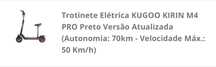 Trotinete Elétrica KUGOO KIRIN M4 PRO Preto Versão Atualizada